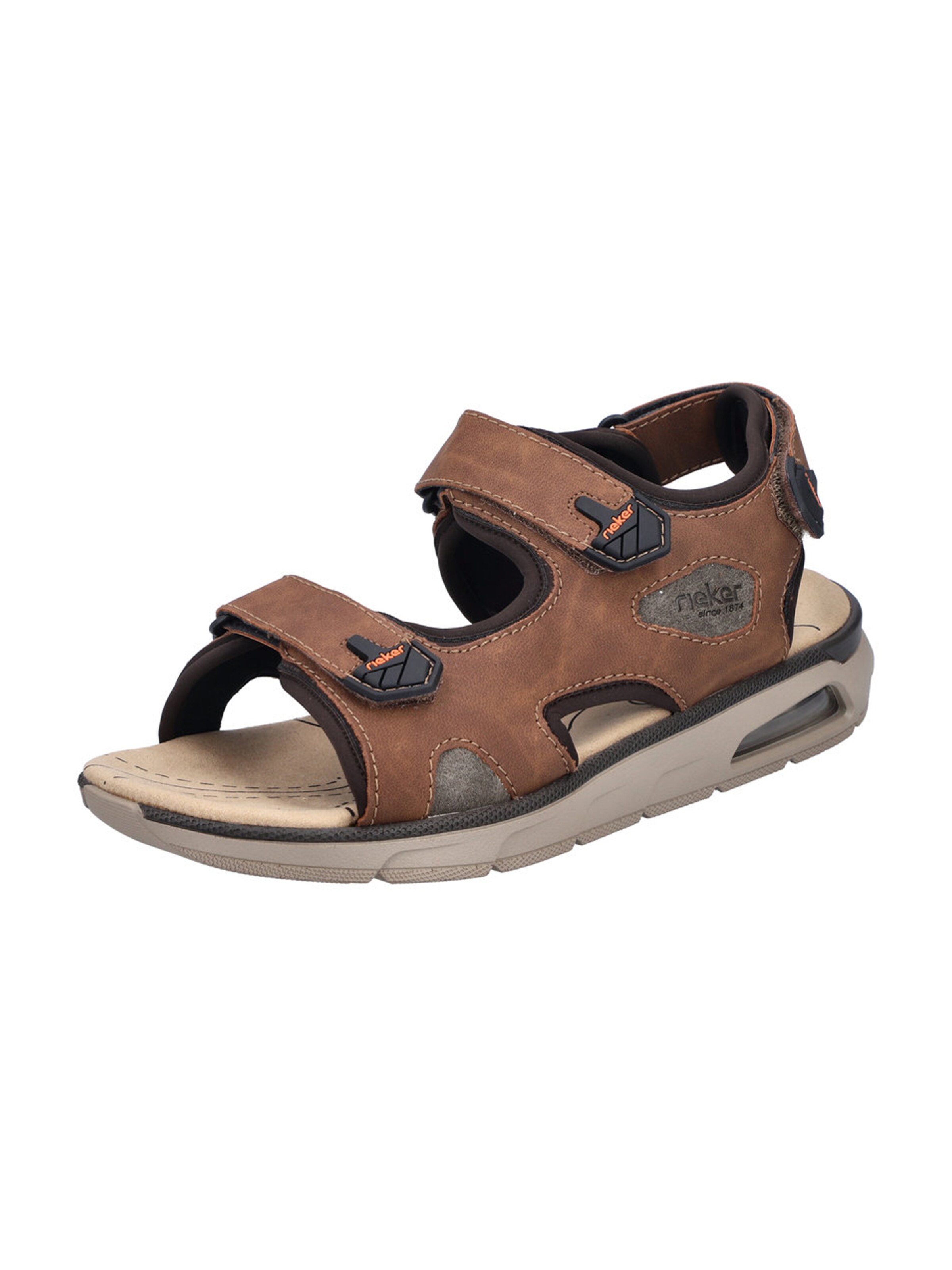 Sandales de randonnée Rieker en marron : devant