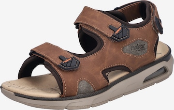 Rieker Hiking Sandals in Brown: front