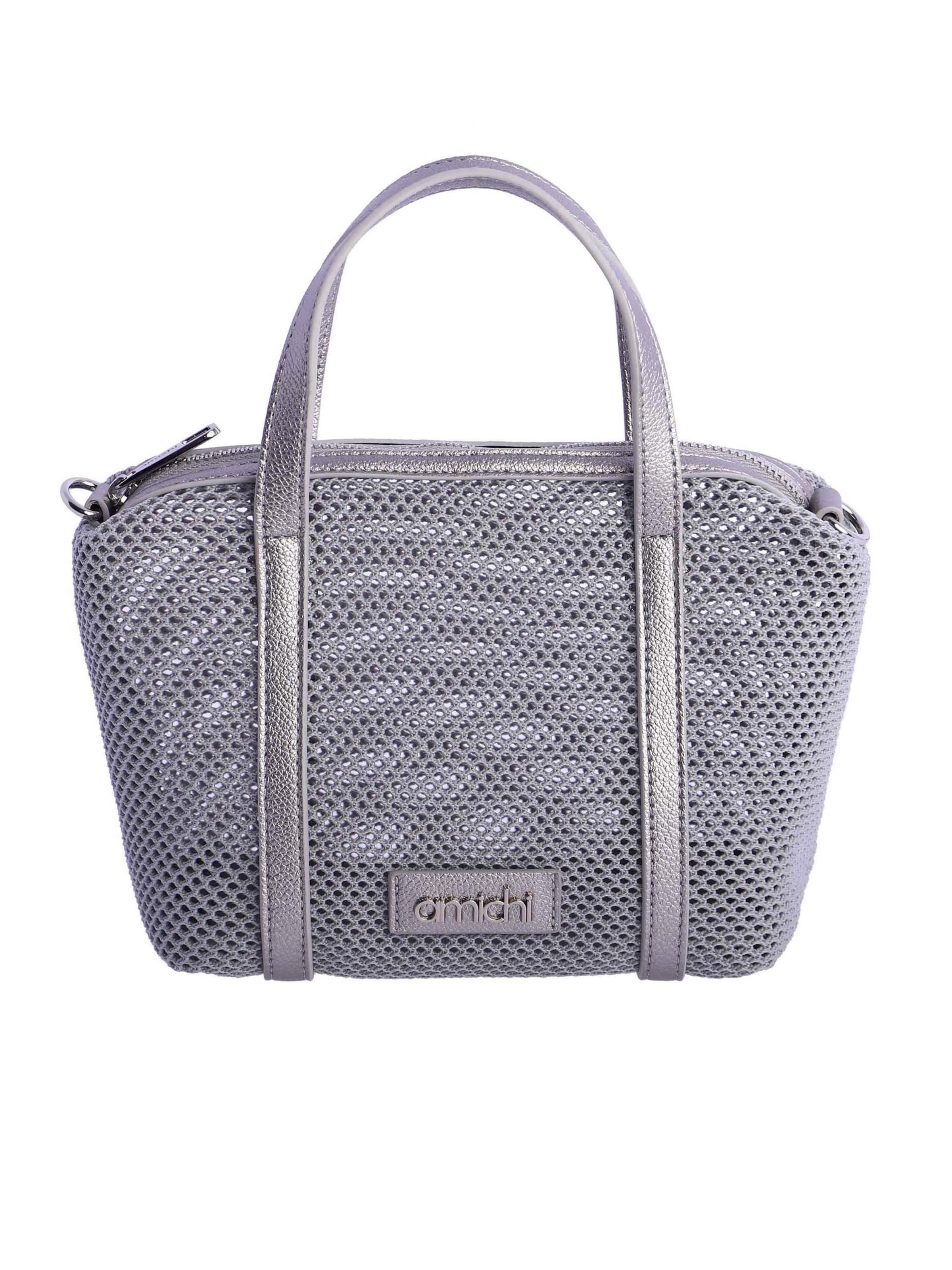 Amichi - Bolso de mano en plata: frente