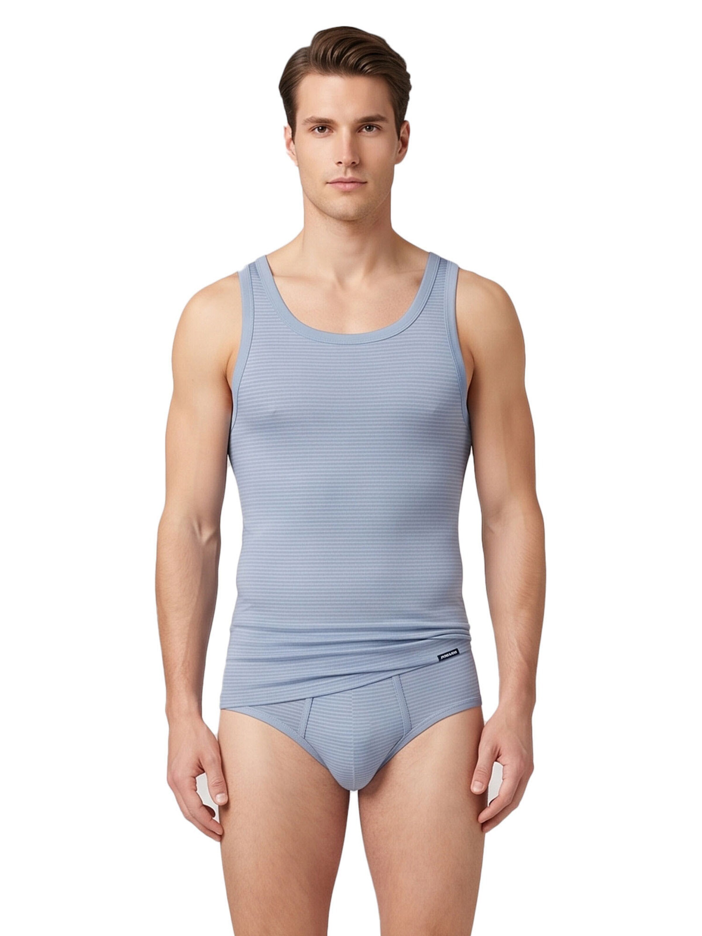 Ammann Undershirt 'Jeans Feinripp' in Blue