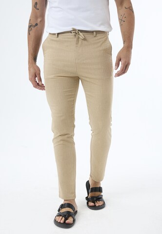 Jimmy Sanders Regular Trousers in Beige: front