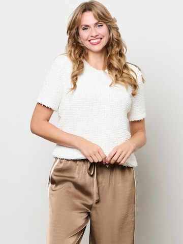 &co woman Knitted top '&Co woman Bianca off white' in White: front