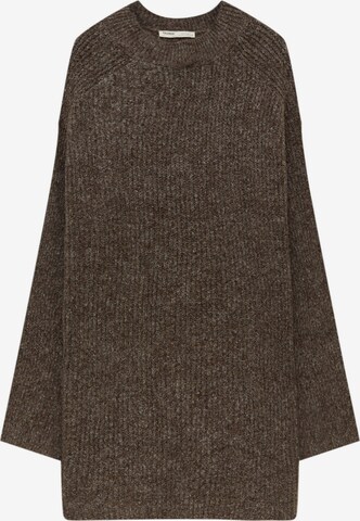 Pull&Bear Pletené šaty - Hnedá: predná strana