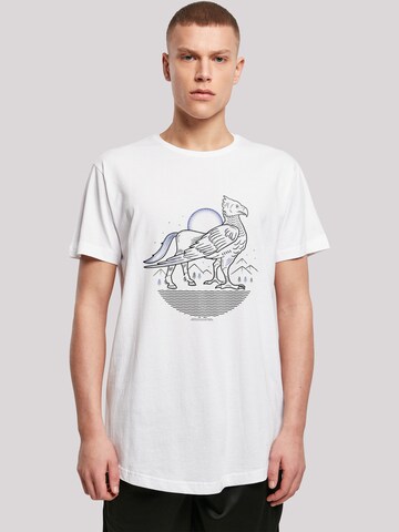 F4NT4STIC Shirt 'Harry Potter Buckbeak LIne Art' in Wit: voorkant