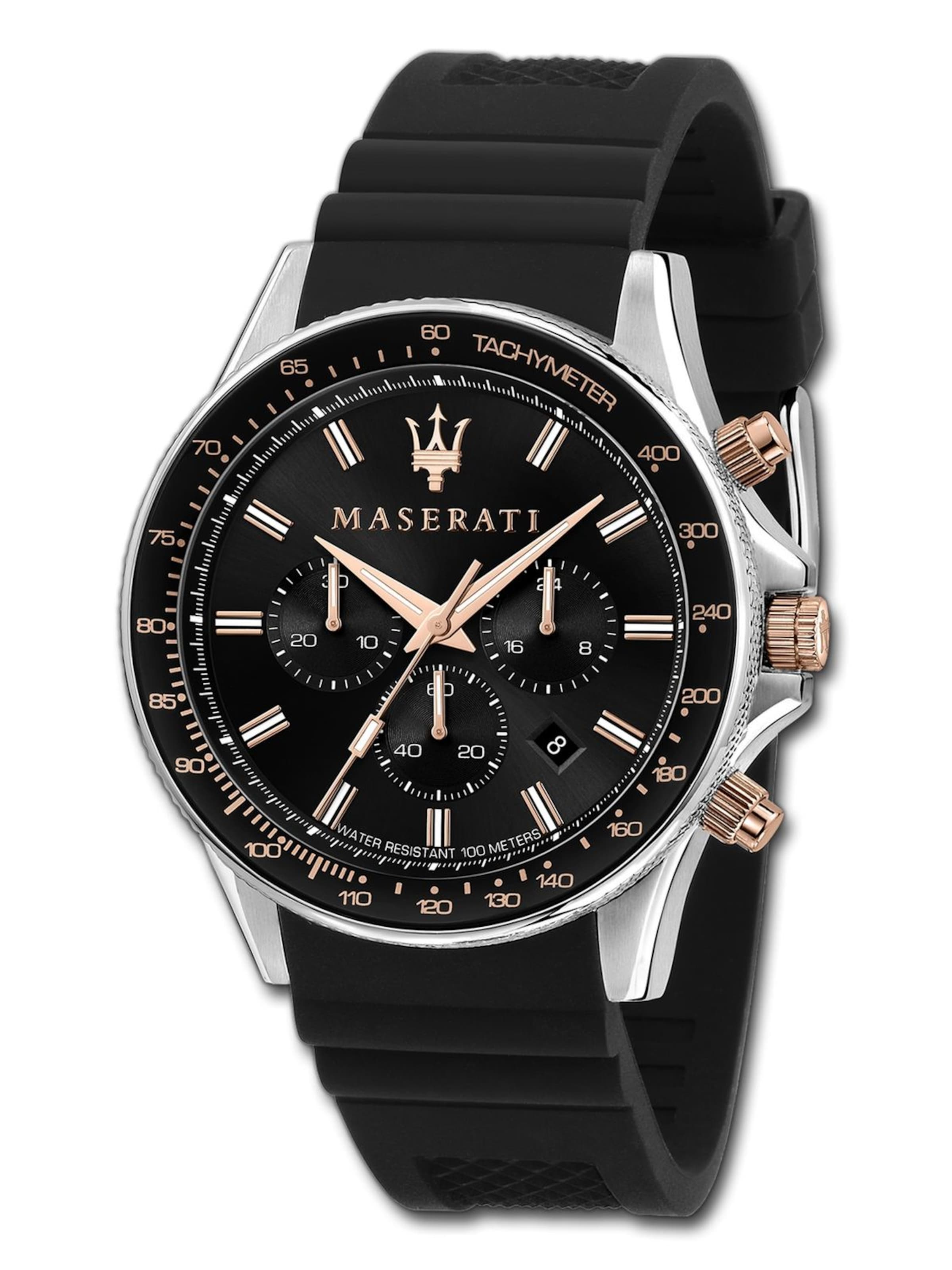 Montre à affichage analogique Maserati en noir : devant