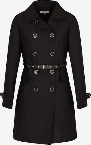 Morgan Between-Seasons Coat in Black: front