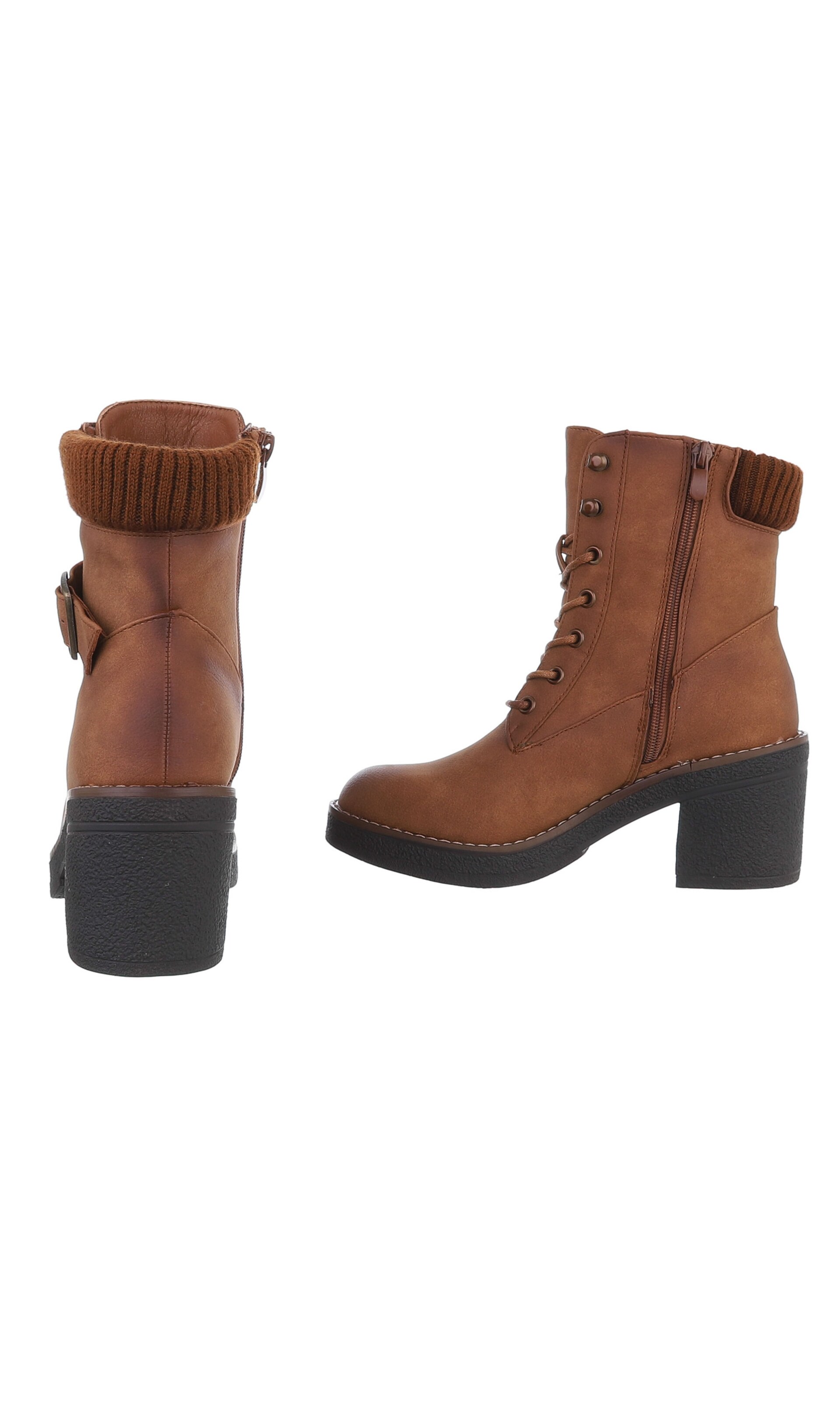 Ital-Design Schnürstiefelette in Braun
