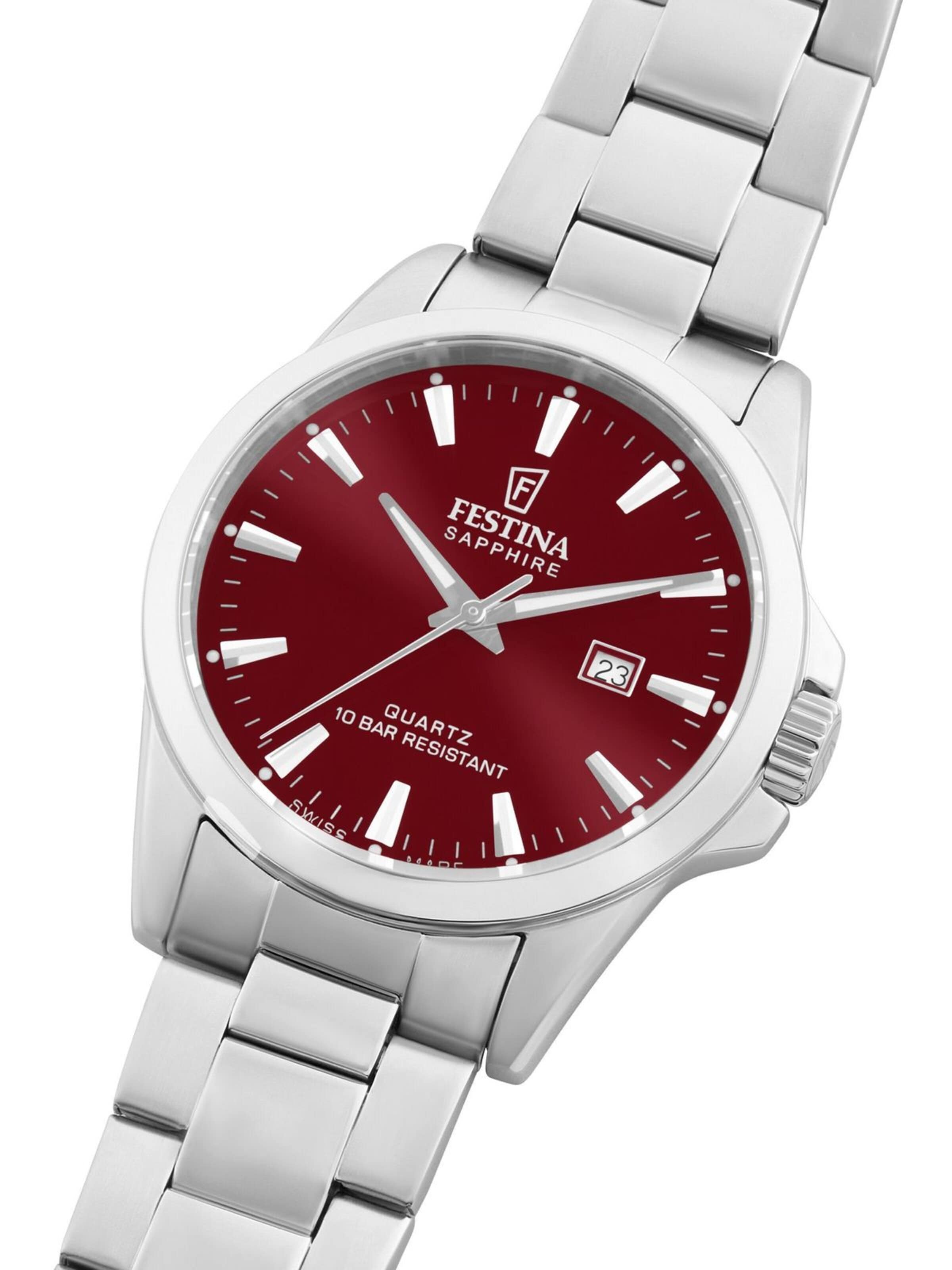 Montre à affichage analogique 'Date watch Classics Swiss Made' FESTINA en rouge