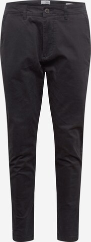 !Solid Regular Chino Pants 'Jim' in Black: front