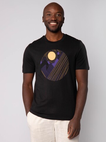 Watapparel Shirt 'Geometric Landscape 3' in Black: front