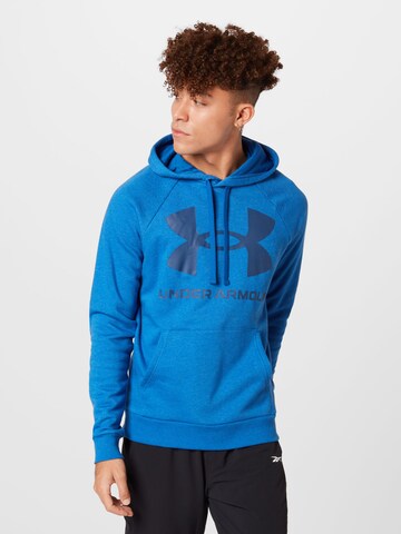 UNDER ARMOUR - Sweatshirt de desporto 'Rival' em azul: frente