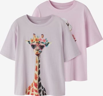 NAME IT Póló 'NKFVOTEA' - lila: elől