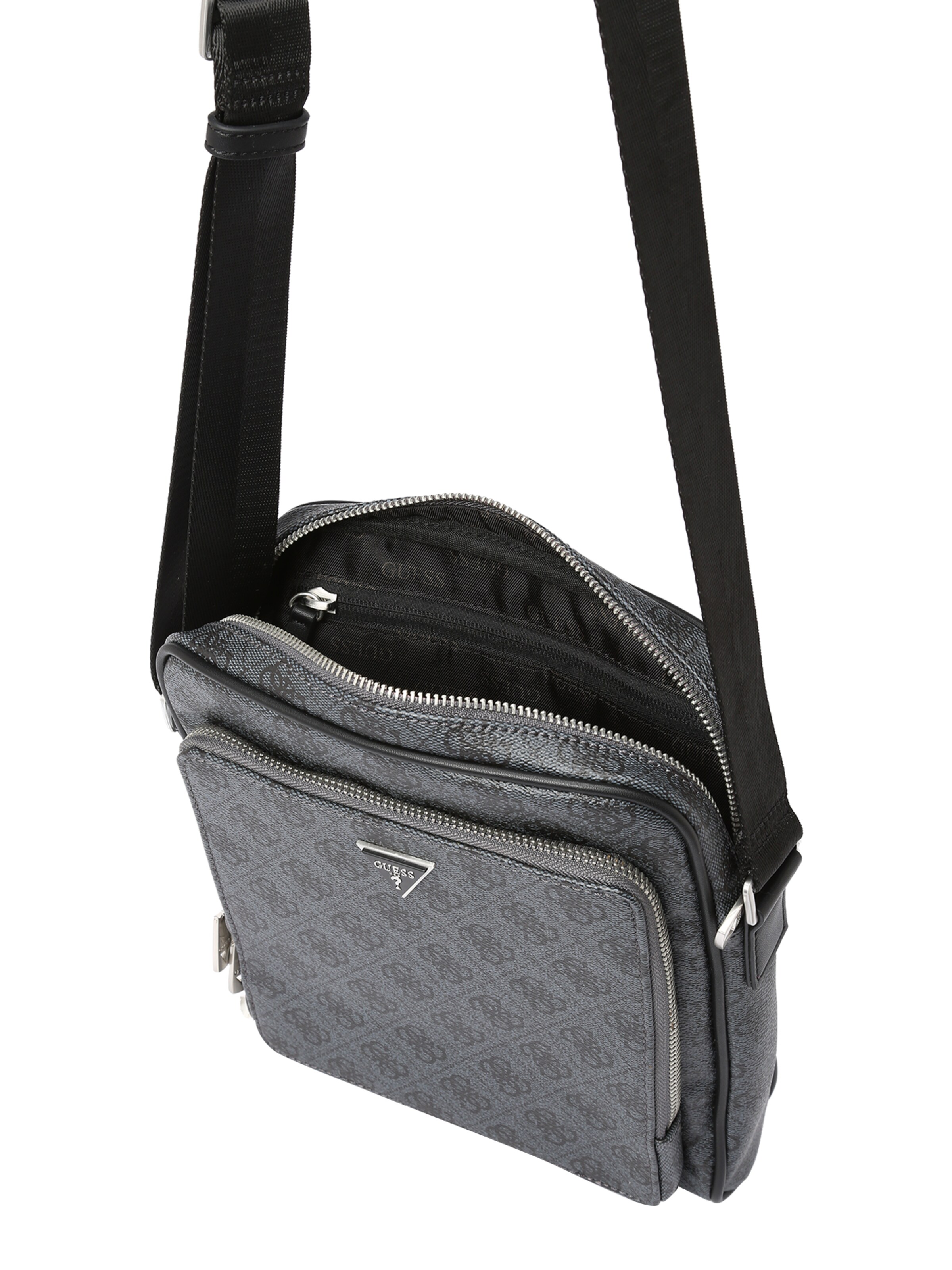 GUESS Válltáska 'MILANO CROSSBODY POCKET M' - fekete