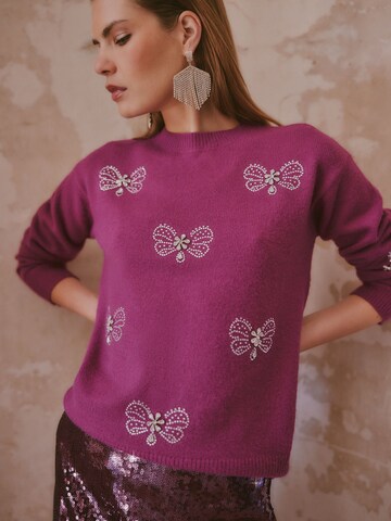 love & roses Pulover | roza barva