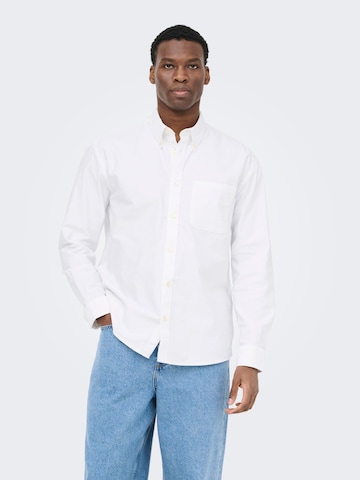 Only & Sons Regular fit Overhemd 'ONSOxford' in Wit: voorkant