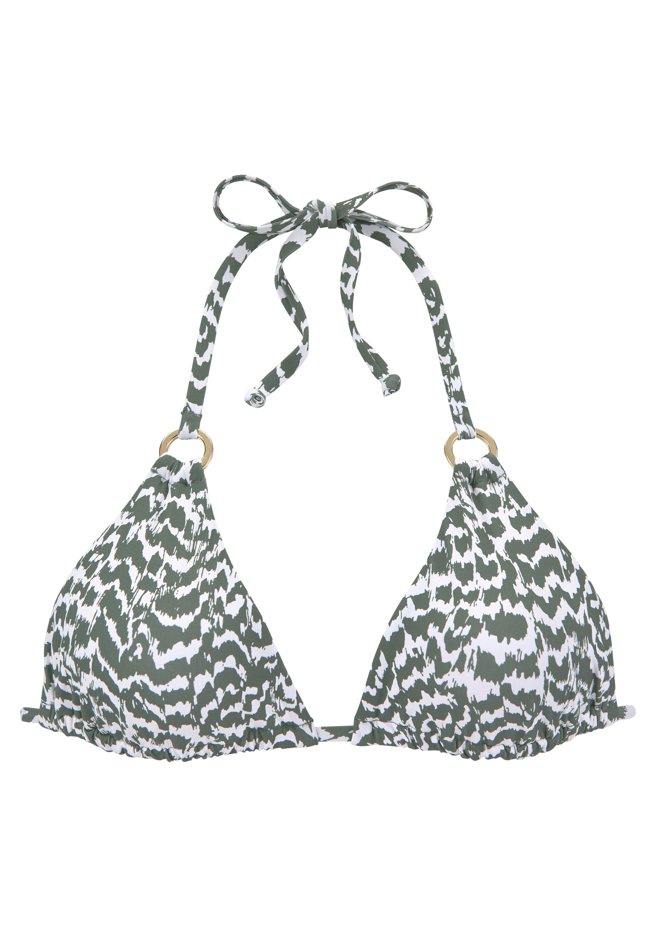 LASCANA Triangle Bikini Top in Green: front