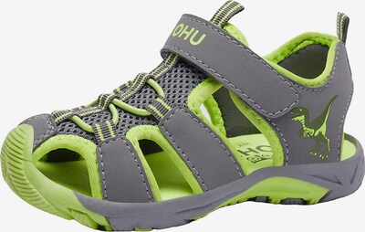myToys COLLECTION Offene Schuhe 'SAN EV' in grau / neongrün, Produktansicht