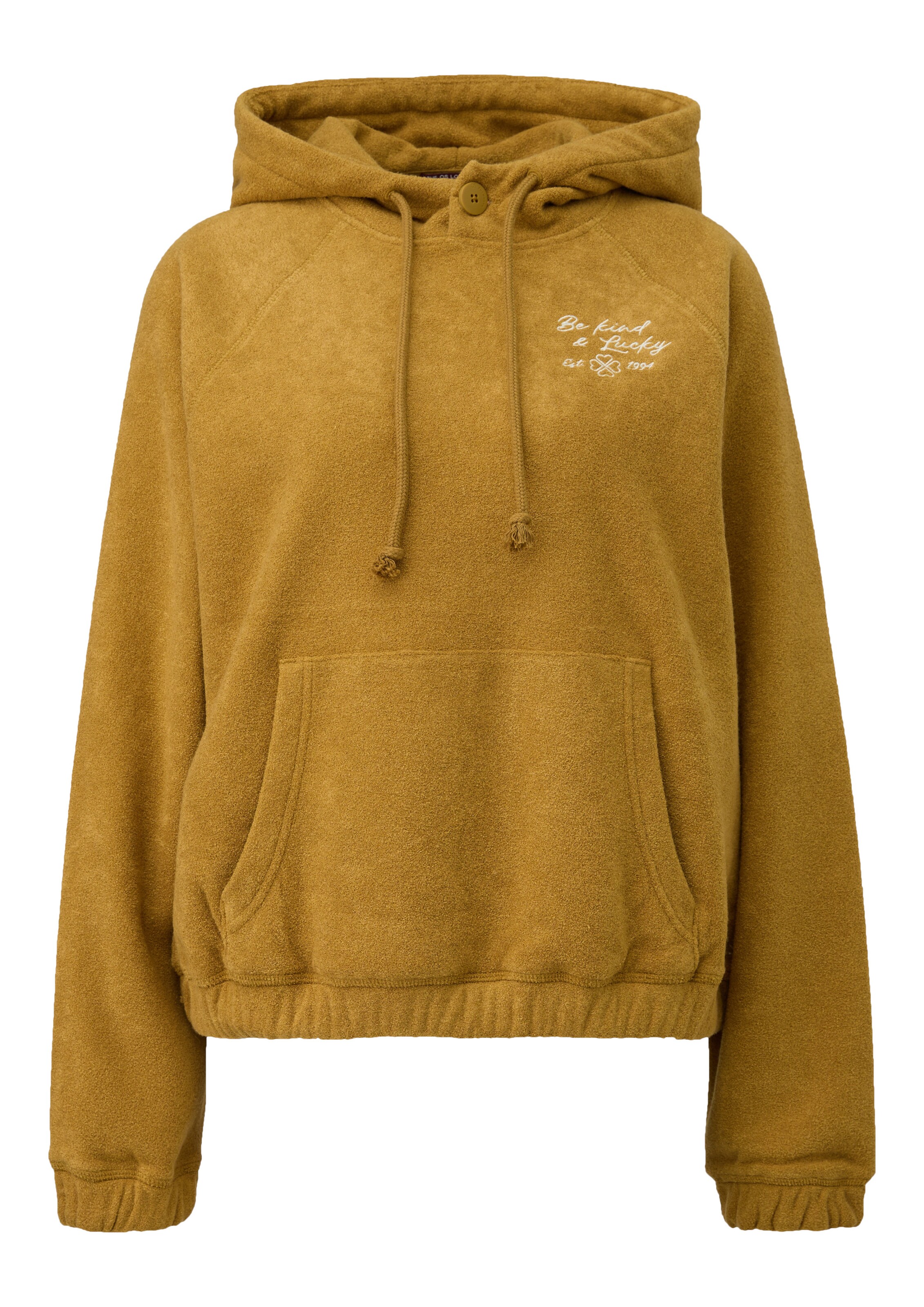 QS Sweatshirt in Geel: voorkant