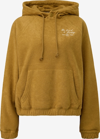 QS Sweatshirt in Geel: voorkant