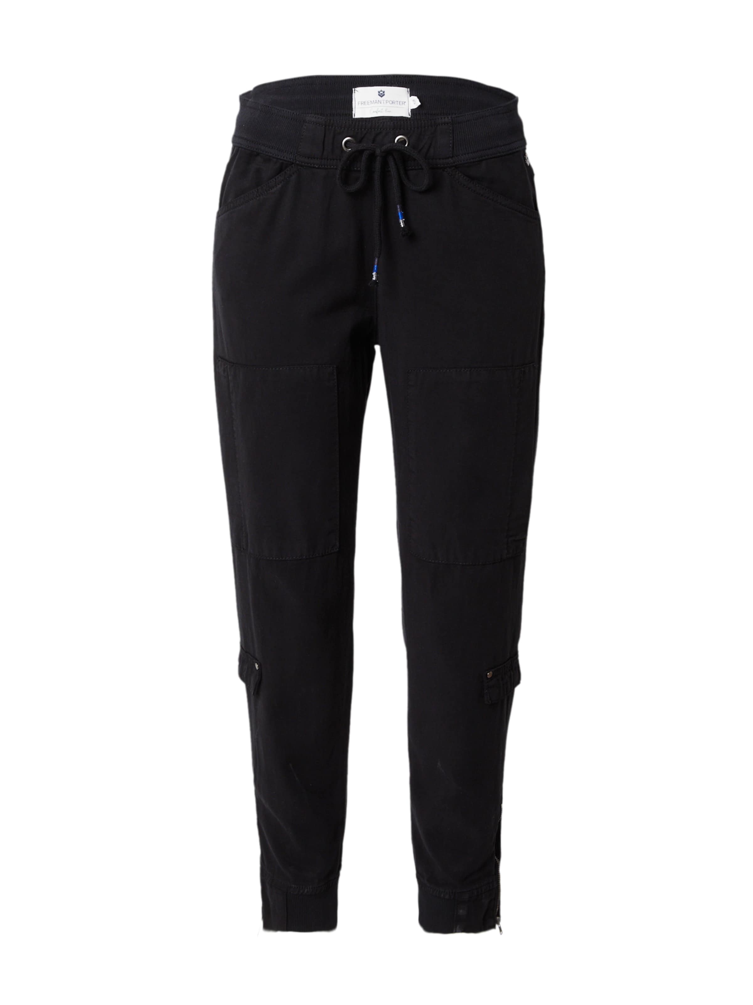 FREEMAN T. PORTER Tapered Hose 'Celine Jazz' in Schwarz: Vorderseite