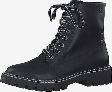 s.Oliver Lace-Up Ankle Boots in Black: front