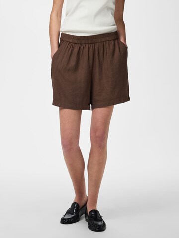 PIECES Свободный крой Штаны 'PCPia' в Коричневый: спереди