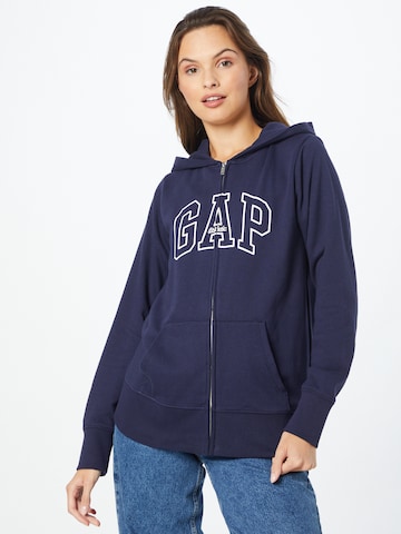 GAP Кофта на молнии в Синий: спереди