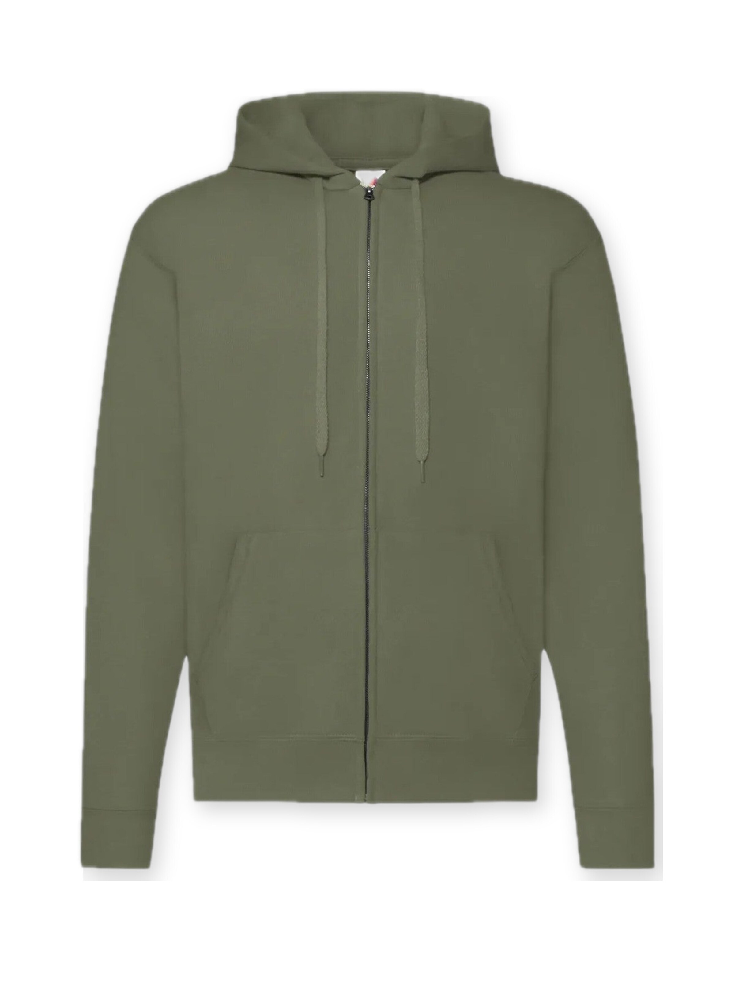 Giacca di felpa 'Zip Hoodie' di FRUIT OF THE LOOM in verde: frontale