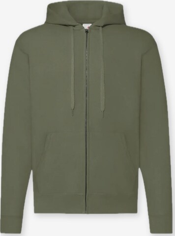 Giacca di felpa 'Zip Hoodie' di FRUIT OF THE LOOM in verde: frontale