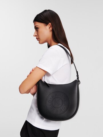 Karl Lagerfeld Schoudertas 'K/Circle Moon' in Zwart: voorkant