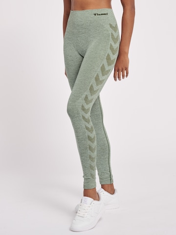 Skinny Pantalon de sport 'Ci' Hummel en vert : devant