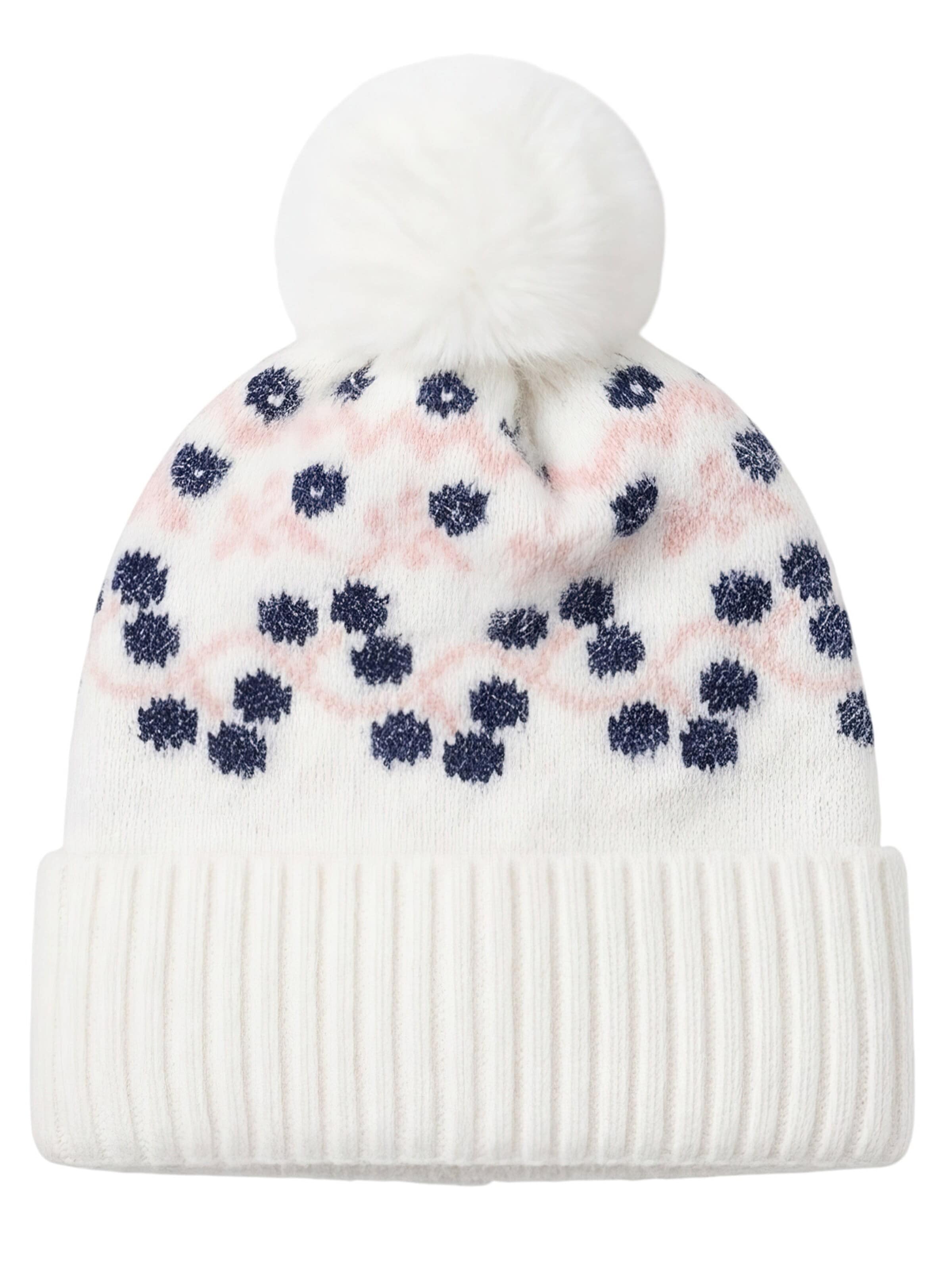 Magicshe Hat 'Warme Strickmütze mit Bommel' in White: front