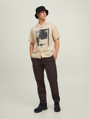 JACK & JONES Loose fit Pants 'Kane Tech AKM' in Brown