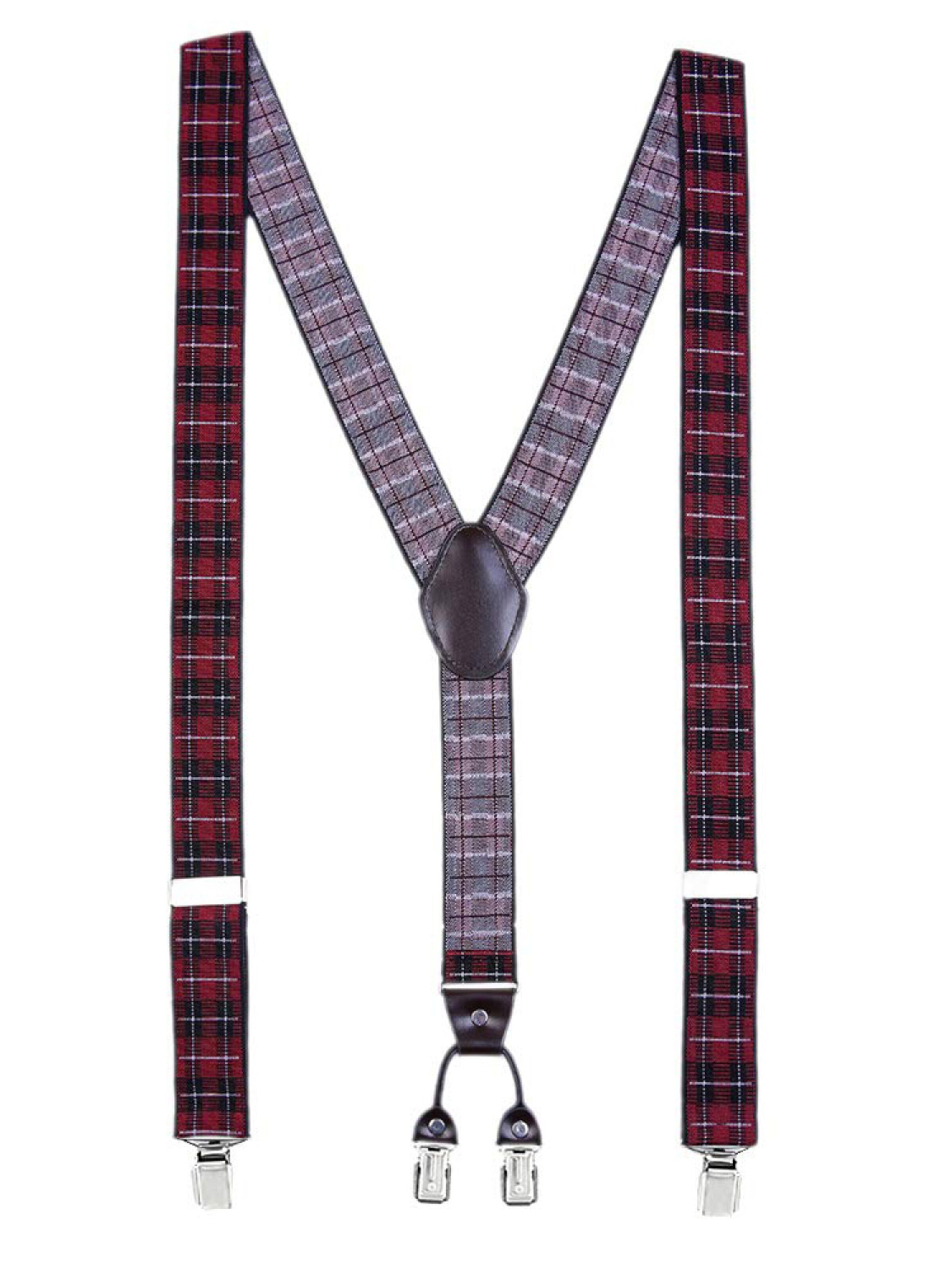 DonDon Suspenders in Red: front