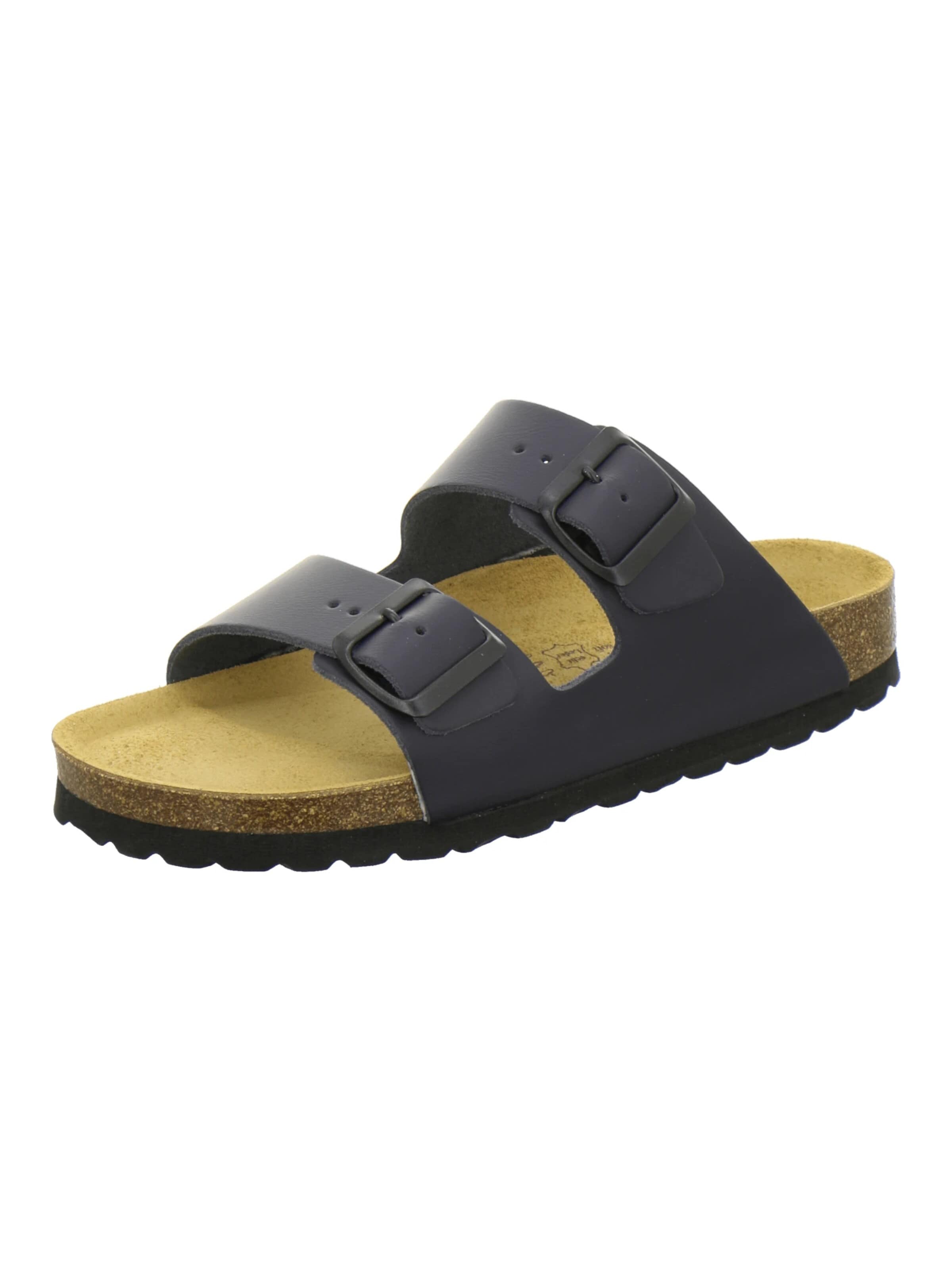 AFS-Schuhe - Zapatos abiertos 'Pantoletten Damen Zweischnaller navy' en azul: frente