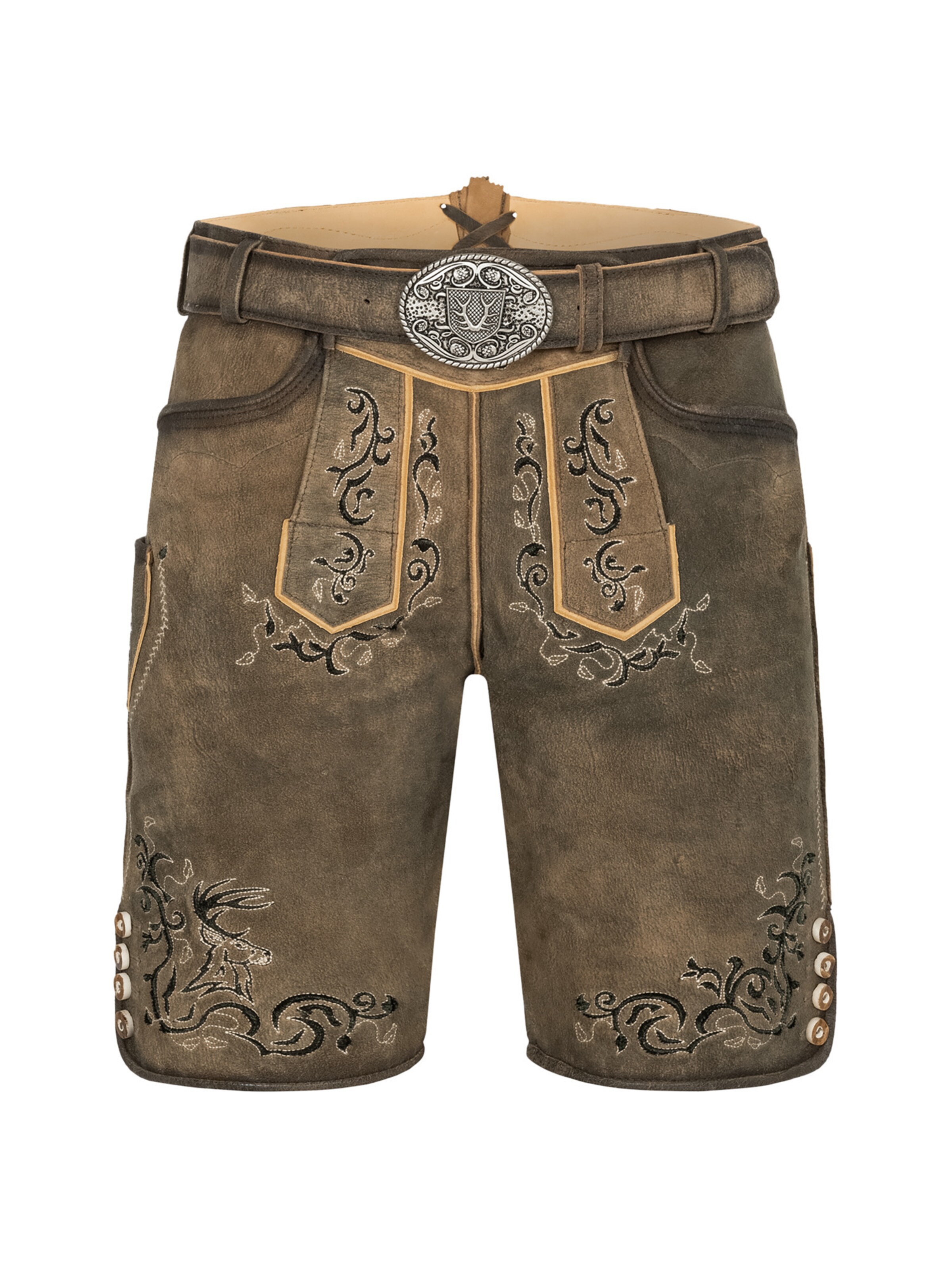 Krüger Buam Regular Trachtenhose 'Ismael' in Braun: Vorderseite