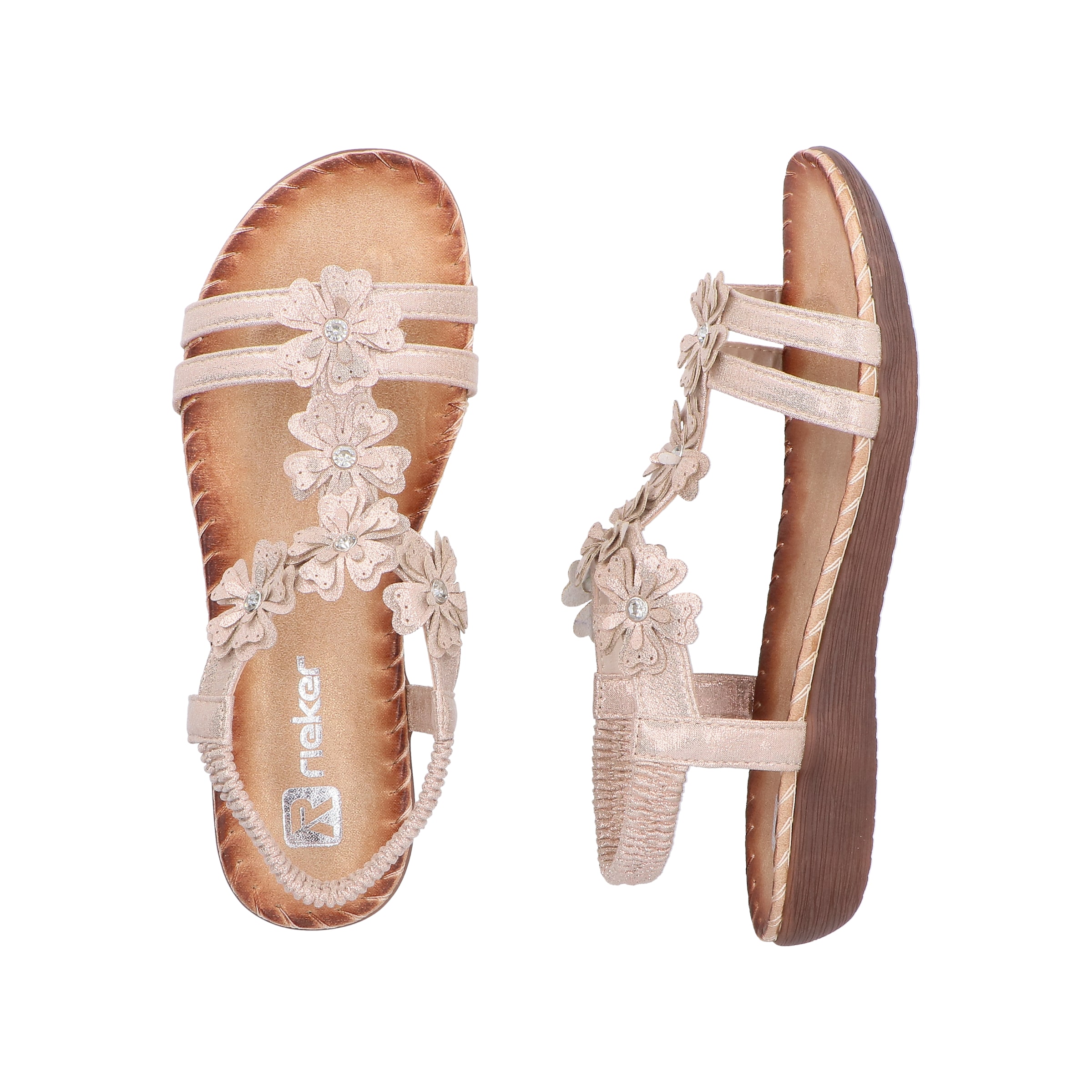 Sandales à lanières Rieker en or