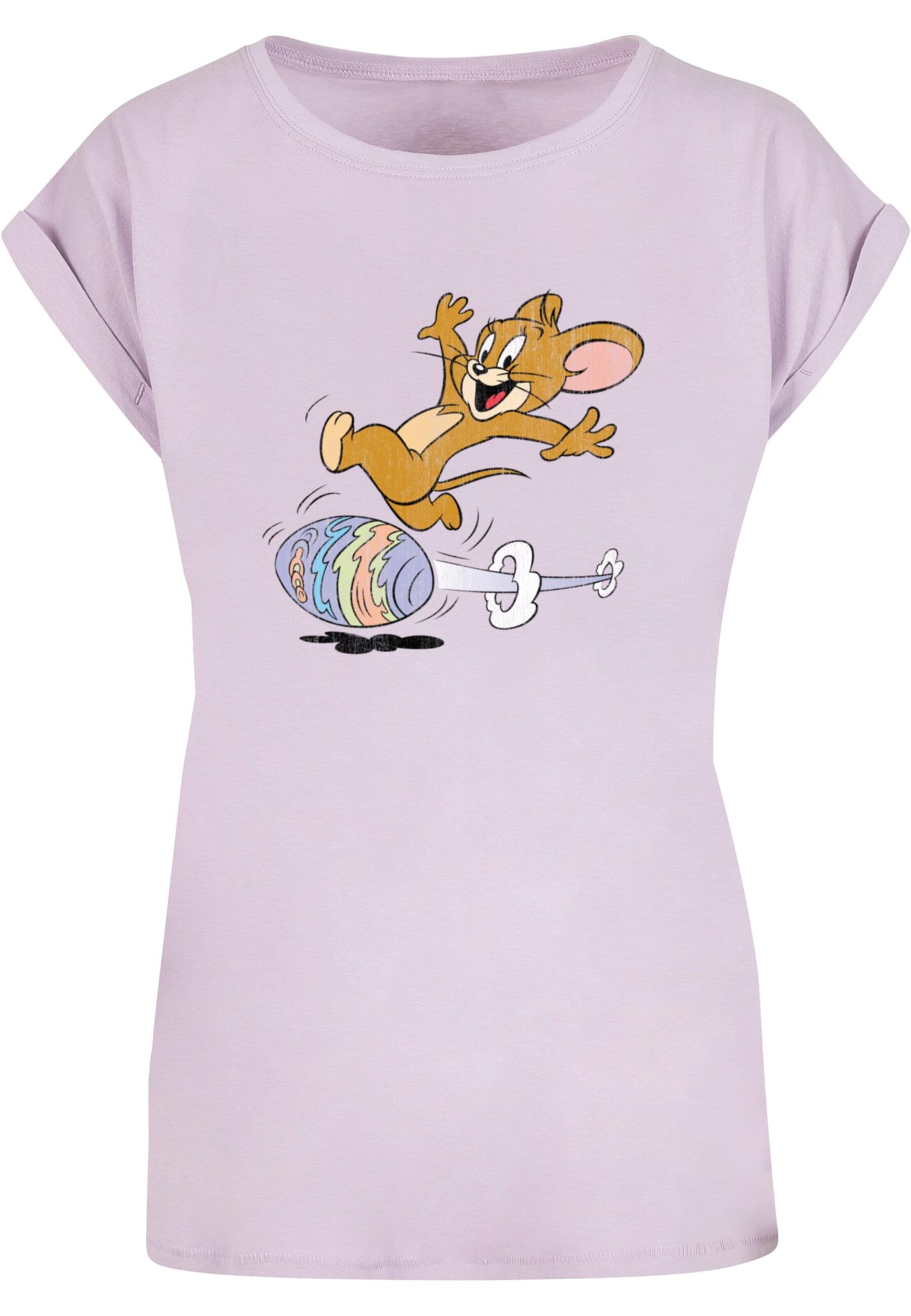 ABSOLUTE CULT Shirt 'Tom and Jerry - Egg Run' in Lila: voorkant
