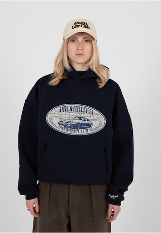 Sweat-shirt Prohibited en bleu : devant