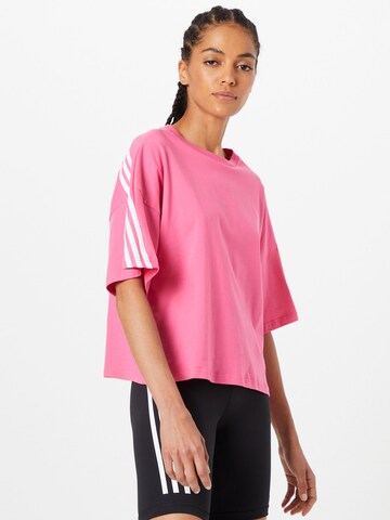 ADIDAS SPORTSWEAR - Camisa funcionais 'Future Icons 3-Stripes' em rosa: frente