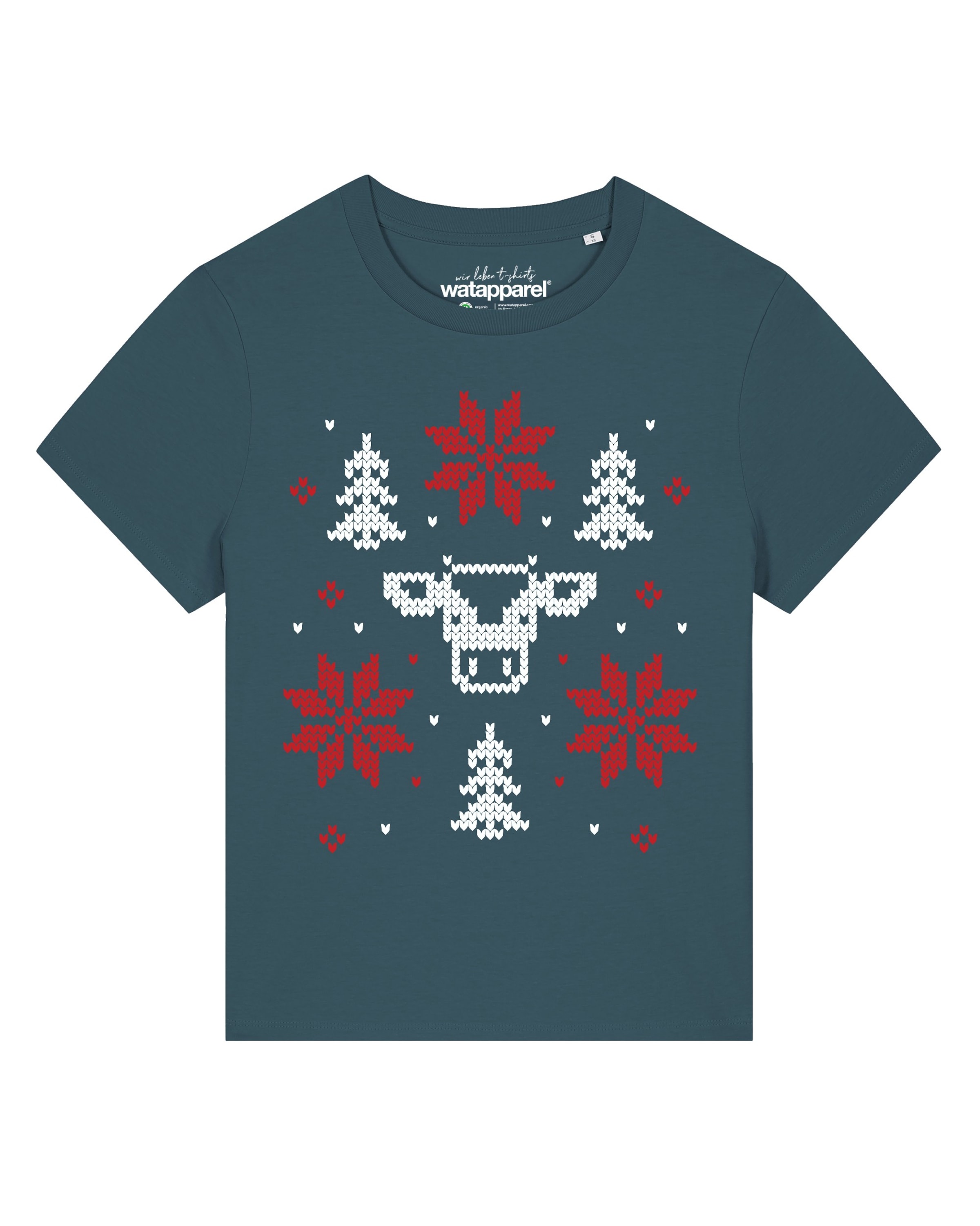 Watapparel Shirt 'Christmas With Love' in Blauw: voorkant