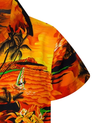 King Kameha Regular fit Overhemd 'Surf' in Oranje