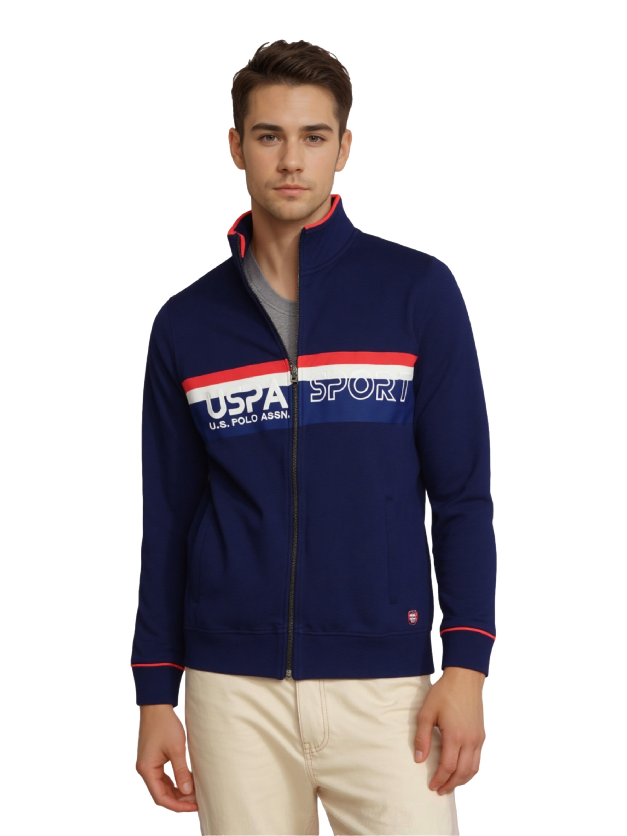 U.S. POLO ASSN. Sweat jacket in Blue: front