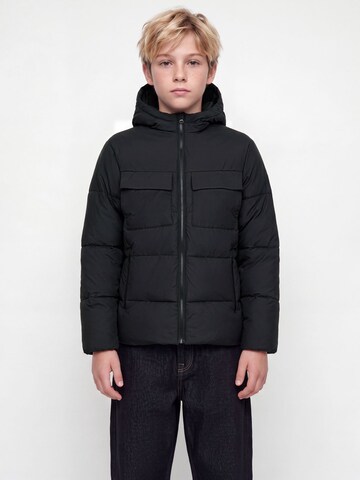Jack & Jones Junior Winterjas in Zwart: voorkant