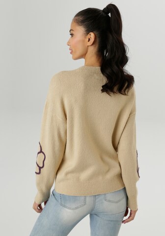 Aniston SELECTED Sweater 'Fm' in Beige