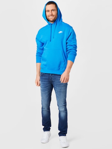 Nike Sportswear Rovný strih Mikina 'Club Fleece' - Modrá