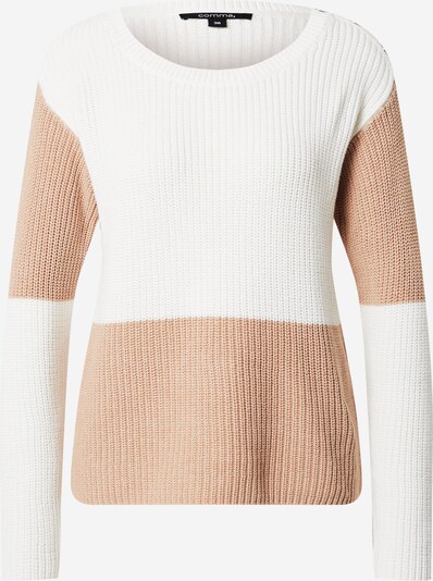 COMMA Pullover i mørkebeige / hvid, Produktvisning