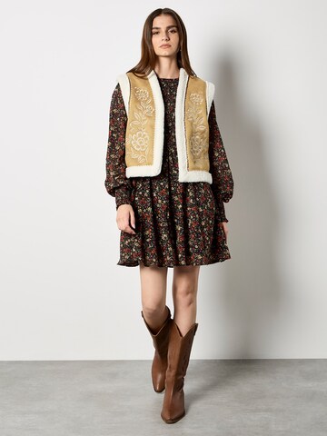 Apricot Ditsy Floral Smocked Mini Dress ' ' in Orange