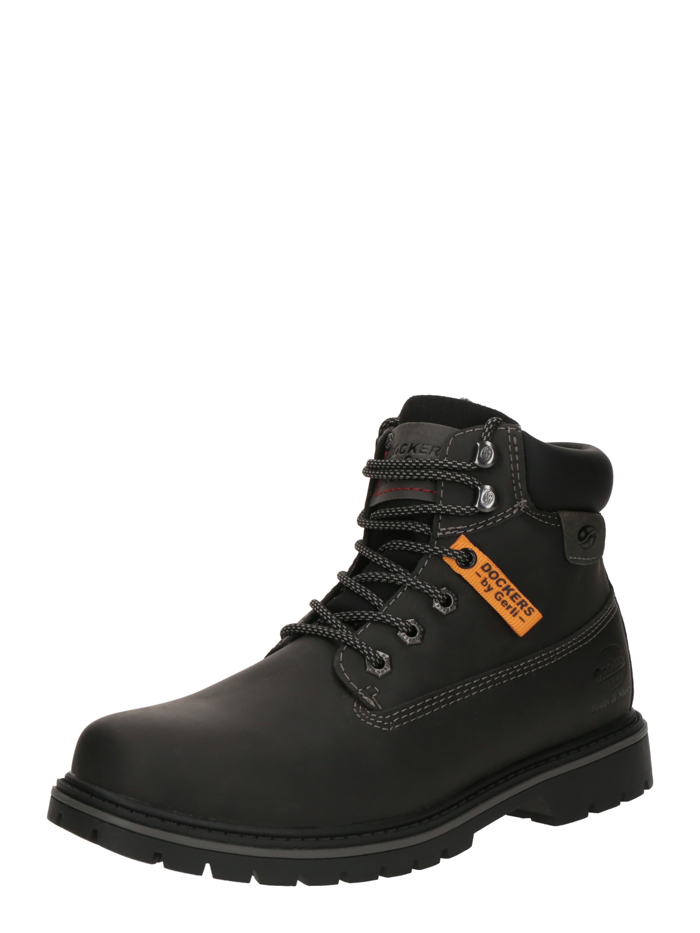 Bocanci cu șireturi de la Dockers by Gerli pe negru: față