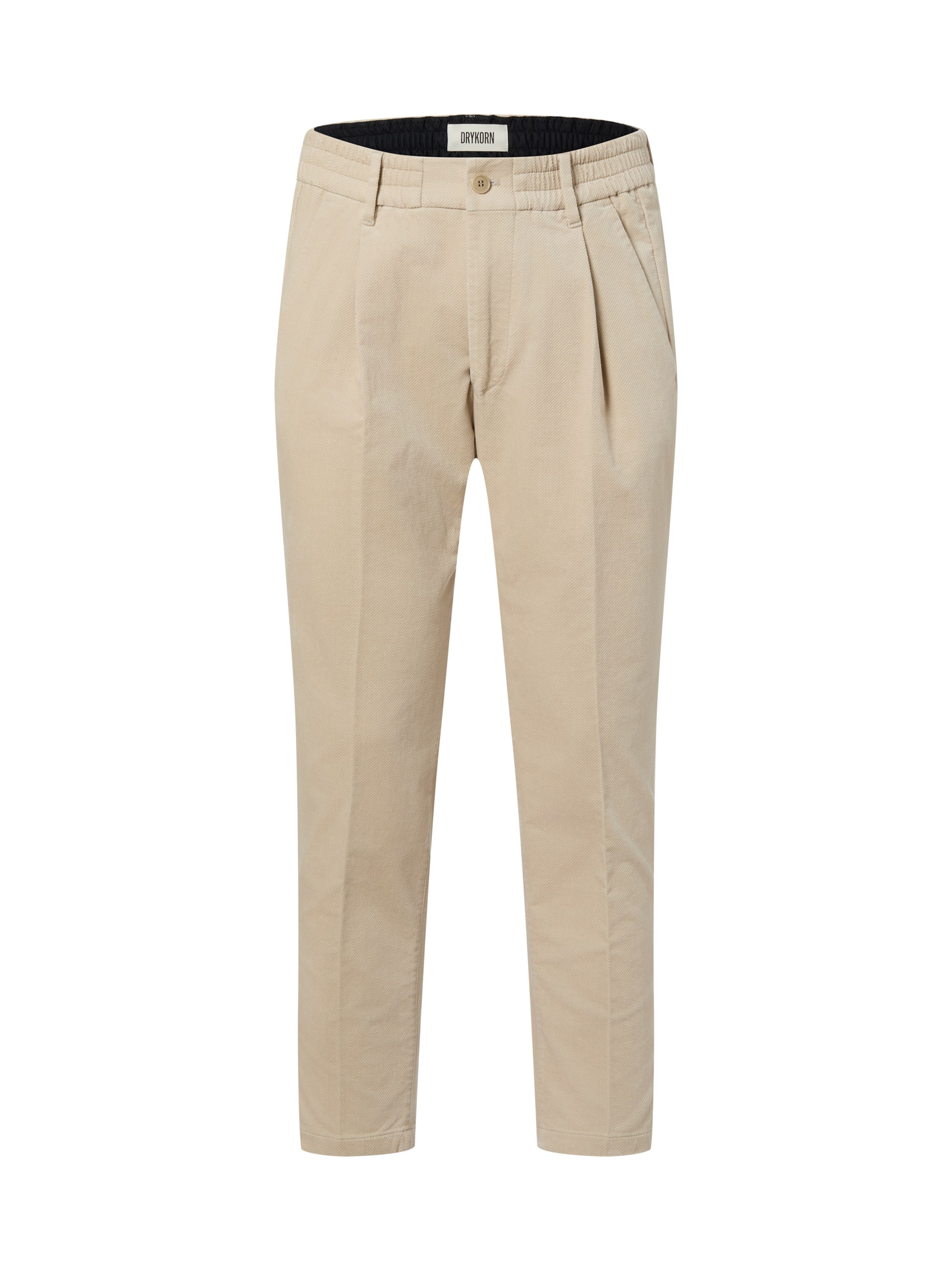 DRYKORN Tapered Bandplooibroek 'Chasy' in Beige: voorkant